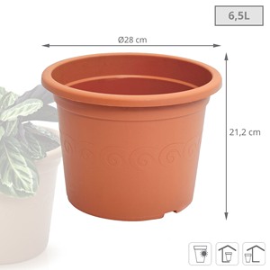 Vaso per piante in plastica 6,5L, dimensioni (mm) 280x280x212, colore terracotta - Product Image 3
