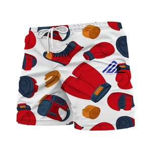 Shorts de bain pour hommes, décontractés, à séchage rapide, unis, avec cordon de serrage, écologiques, respirants, 100% polyester, 250GSM, peigné - Product Image 6