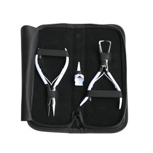 Kit complet d'extensions de cheveux comprenant un dissolvant de micro-perles, une pince à sertir flexible et un outil de sectionnement rapide White Bride en acier inoxydable - Product Image 1