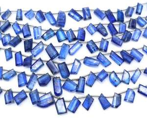 Perles de forme fantaisie à facettes en kyanite bleue naturelle Perles de pierres précieuses en kyanite naturelle 7 ''pouces - Product Image 3