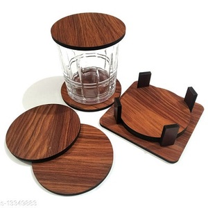 Posavasos de Madera de Acacia Natural Irregular, Ecológicos, Modernos, para Bebidas, Té y Café, al por Mayor - Product Image 5