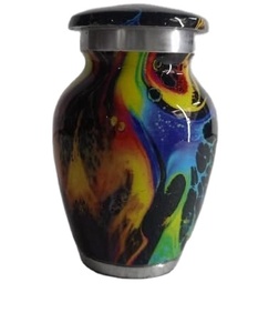 Urna Pequeña para Cenizas Humanas-Mini Urnas de Cremación Artesanales para Cenizas-Urna Perfecta para Hombres y Mujeres (Multicolor Tie Dye Small) - Product Image 1