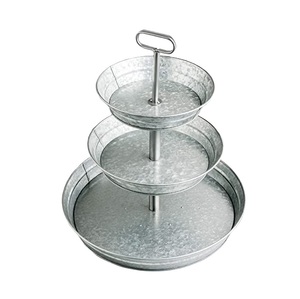 Galvanized And <b>Wooden</b> Round Shape <b>Cake</b> <b>Stand</b> & Display <b>Stand</b> for Home Birthday Party Tabletop Decor Metal <b>Cake</b> <b>Stands</b> - Product Image 4