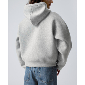 Sudadera con capucha y cremallera para hombre Sudadera con capucha de lana gris de peso pesado con cremallera completa, bolsillo frontal y opciones de impresión personalizadas - Product Image 4