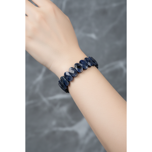 Bracelet en pierre naturelle de Dumortierite à coupe large - Product Image 5