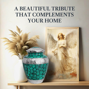 โกศสีเขียวเงินสำหรับเผาศพ |   งานฝีมือ ทนทาน ปรับแต่งได้ เป็นมิตรกับสิ่งแวดล้อม สไตล์ยุโรป คริสเตียน ขนาด 220 คิวบิกอินช์ สำหรับผู้ใหญ่ - Product Image 6