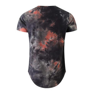 เสื้อยืดคอกลมคอกลมสำหรับผู้ชายทรงโอเวอร์ไซซ์100% คอกลมผ้าคอตตอนถักรูชายกระโปรงผ้าฝ้ายแบบไม่ซ้ำใคร - Product Image 2