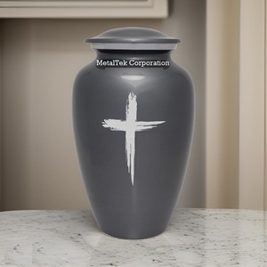 Urna Funeraria de Metal con Diseño Cruzado Personalizado para Cenizas, Precio al por Mayor, Artículos Funerarios, Almacenamiento de Cenizas Humanas, Jarras Conmemorativas para Entierro - Product Image 6