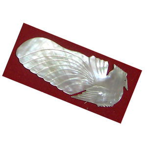 Pince à cheveux en nacre, pince à cheveux en coquille de nacre, pince à cheveux en coquille de nacre jaune sculptée avec motif floral - Product Image 3