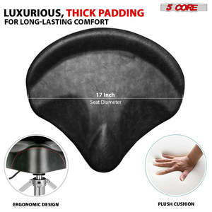 5Core Drum Throne 4 Cushion Padded <b>Stool</b> w Backrest Airlift <b>Height</b> <b>Adjustable</b> Chair w 441Lb Capcity - Product Image 4