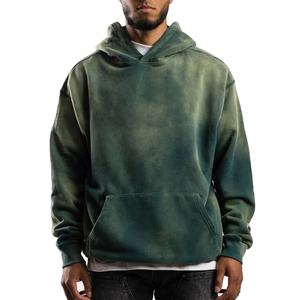 Venta al por mayor vintage personalizado pesado ácido lavado Sudadera con capucha 100% algodón pesado XL tamaño de los hombres patrón de letras sudadera para el invierno - Product Image 1