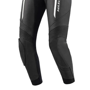 Pantalon de motard en cuir pour homme, haute qualité, très demandé, coupe droite mi-haute, fermeture boutonnée, noir foncé, épais, équipement de protection pour moto - Product Image 6