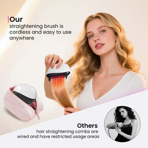 Portable Wireless Rechargeable Portable <strong>Hair</strong> <strong>Straightener</strong> Combs For Women <strong>Hair</strong> Styling Tools <strong>Cordless</strong> <strong>Hair</strong> Straightening Brush - Product Image 3