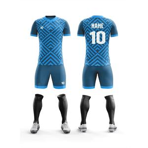 Ensemble de maillot de football à manches courtes de haute qualité et abordable, personnalisable avec un nom imprimé, vêtements de football unisexes, méthode d'impression personnalisée - Product Image 6