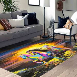 Alfombra con Diseño de Caballo Corriendo: Alfombra Antideslizante, Alfombra Estampada, Alfombra Delgada de Tela No Tejida - Product Image 5