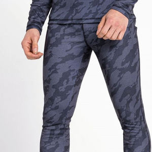 Ensemble de sous-vêtements de compression de sport pour homme grande taille, 2 pièces, en polaire, taille élastique, respirant à l'avant, motif uni, pour l'hiver - Product Image 3