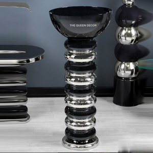 Tazón Decorativo de Aluminio con Borde y Base de Cadena Redonda, Estilo Moderno, Vajilla para el Hogar, Tazones para Servir - Product Image 4