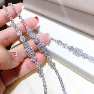 2025 nouveauté géométrique HipHop Design Bracelet VVS Moissanite diamant glacé bijoux fins véritable bracelet à breloques en or 18 carats - Product Image 3