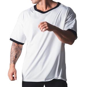 Venta al por mayor llano de gran tamaño de manga corta Camisetas de microfibra transpirable calle de color sólido camiseta crea tu propio estilo logotipo personalizado - Product Image 3