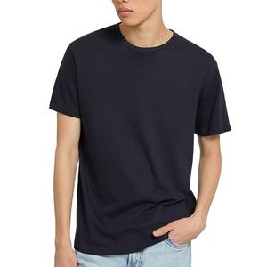 เสื้อยืดคอกลมแขนสั้นสำหรับผู้ชายเสื้อลำลองผ้าฝ้ายออร์แกนิคแท้พิมพ์โลโก้ - Product Image 1