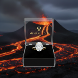 Bague de fiançailles élégante et romantique en argent sterling 925 plaqué or avec moissanite, sertie à griffes, pierre précieuse fine originale, pour les occasions spéciales - Product Image 4