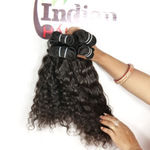 ช่อผมธรรมชาติแบบ100% ผมสีดำมัดผมแท้ WAV นุ่มเนียนนุ่มสลวย - Product Image 1