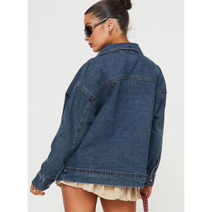 Nouveau design de la collection d'hiver Veste en jean lavée pour femmes, jupe à franges en patchwork, veste chaude en coton traitée à la teinture - Product Image 6