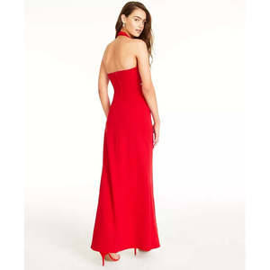 Abito da ballo in raso rosso senza spalline per adolescenti, modello tubino con vita naturale, taglia junior 1 - Product Image 2