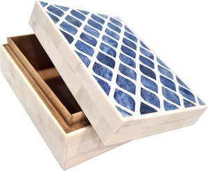 Boîte de rangement de bijoux en incrustation d'os artisanale Emballage cadeau personnalisé en gros de l'Inde - Product Image 1