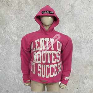 Sudadera con capucha de gran tamaño personalizada, sudaderas con capucha desgastadas rosas, tela de rizo francés, 100% algodón, bordado desgastado con cremallera completa de gran tamaño - Product Image 2
