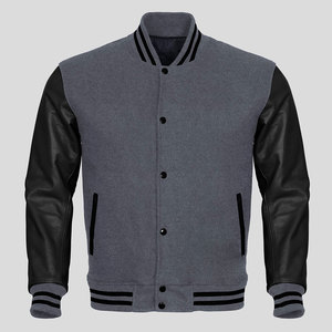 Veste universitaire tendance avec broderie personnalisée, tissu en laine, manches en cuir, adaptée aux hommes et aux femmes, service OEM - Product Image 3