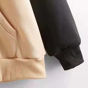 New Arrival Women's Casual Solid Color Cotton Fleece Sweatshirt Winter Pullover <b>Hoodie</b> <b>Plain</b> Dyed Design - Product Image 3