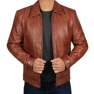 Chaqueta de Cuero para Hombre al por Mayor, Diseño Nuevo 2025, Secado Rápido, Transpirable, Resistente al Viento, Estilo Vintage con Capucha Delantera de Piel de Vaca - Product Image 4