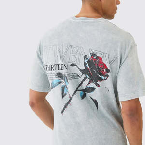 เสื้อยืดผ้าฝ้าย100% กรดซักแบบย้อนยุคขนาดใหญ่สำหรับโลโก้ด้านหน้าแบบปรับแต่งได้แห้งเร็ว - Product Image 6