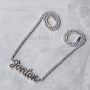 Colgante de escritura de 2 tonos de Plata de Ley 925 personalizado, colgante de collar de estilo Hip Hop con diamantes de moissanita - Product Image 4