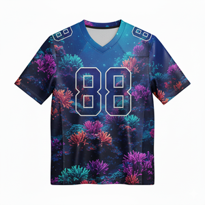 Camisetas de Fútbol Americano Personalizadas de Manga Corta, 100% Poliéster, Transpirables, Antibacterianas, Tallas Grandes, Logotipo Frontal para Equipos - Product Image 3