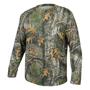 Camo Hunting <b>Base</b> <b>Layer</b> Lightweight Spandex/Polyester 220g Digital Print Performance Outdoor Long Sleeve Hunting Shirts for <b>Men</b> - Product Image 4