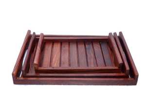 Plateau de service en bois plateau de décoration polyvalent pour cadeau de rangement comme décor de cuisine de Table plateau en bois - Product Image 5