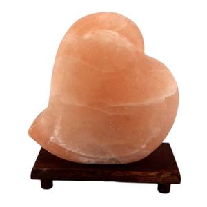 โคมไฟเกลือหิมาลัยสีชมพูรูปหัวใจโรแมนติกที่ดีที่สุดแกะสลักด้วยมือฐานไม้คุณภาพสูงฮวงจุ้ยงานฝีมือจากธรรมชาติ - Product Image 2