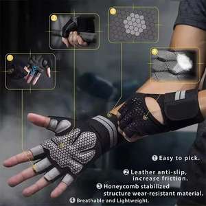 Guantes antideslizantes para entrenamiento de fuerza y levantamiento de pesas, empuñaduras de muñeca deportivas para gimnasio para hombres y mujeres, guantes de entrenamiento para Fitness - Product Image 4