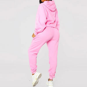 Nuevo conjunto de dos piezas para mujeres y niñas, chándales informales de lana, sudaderas con capucha de manga larga de gran tamaño, conjunto de pantalones deportivos sólidos de invierno - Product Image 5