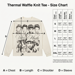 T-shirt vintage surdimensionné pour homme en maille gaufrée à manches longues - 250 GSM, streetwear épais avec impression photo - Product Image 6