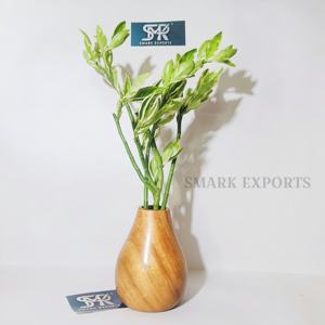 Jarrón de madera natural y maceta para centro de mesa, decoración de hogar y oficina, artesanía de jardín ligera y duradera ecológica - Product Image 1