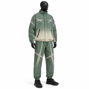 <b>Men</b>’s Gradient Windbreaker Tracksuit Set <b>Lightweight</b> Waterproof Sportswear Custom Logo Athletic <b>Jacket</b> Pants Training Suit - Product Image 3