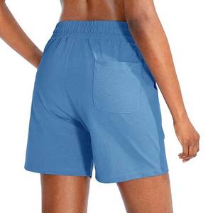 2025 Customized Eco-Friendly Quick Dry Women's High-Waist Gym Fitness Shorts Breathable Cotton Pattern Decoration <b>Drawstring</b> - Product Image 5