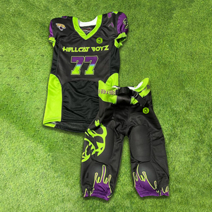 Uniforme de fútbol americano para niños personalizable, transpirable, de talla grande, de manga corta, fabricado en Pakistán, técnica de sublimación - Product Image 6