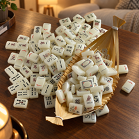 Tuiles de mahjong personnalisées, ensemble américain de 160 pièces en acrylique blanc ivoire