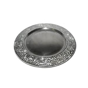 Assiette de charge en acier inoxydable de style moderne vaisselle hôtel et restaurant traiteur assiette de chargeur de service d'aliments usagés - Product Image 4