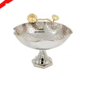 glossy look <b>golden</b> finished metal stainless steel serving bowl with stand for hotel restaurant and <b>bar</b> - Product Image 4