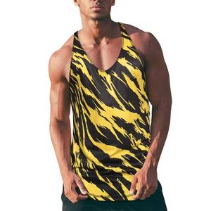 Camiseta Deportiva de Tirantes para Hombre, Diseño Personalizado al por Mayor, con Estampado de Rayas, para Fisicoculturismo, Fitness, Gimnasio, Verano 2025 - Product Image 4
